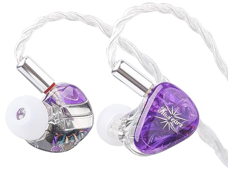 LINSOUL Kiwi Ears Orchestra Lite Performance Custom 8BA In-Ear Monitor IEM mit Abnehmbarem 4-adrigem 7N Sauerstofffreiem Kupfer OFC Kabel, Handgefertigter Faceplate(Lila)