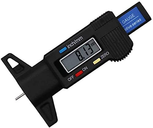 UNbit Calibrador de profundidad Digital, medidor de profundidad de banda de rodadura, medidor de banda de rodadura de neumático LCD for neumático de coche, herramienta de medición de 0-25,4mm, calibra