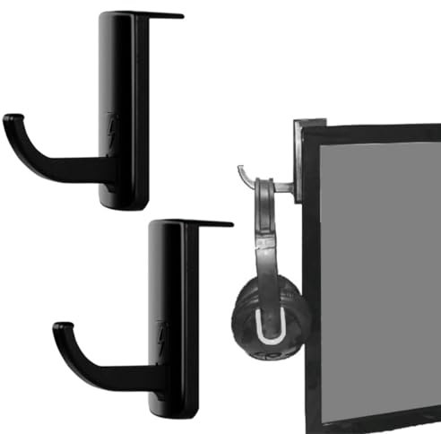 Paquet de 2 Casque Moniteur Support,Casque Stick-sur Crochet,Crochet pour Casque,Crochet pour Casque pour écran D'ordinateur,Crochet adhesif pour Casque