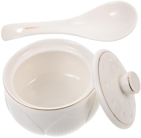 NOLITOY 1satz Lidded Steaming Bowl Mit Kapazität Multifunktionale Keramikschüssel Für Suppen Pudding Und Eier Für Und Servieren Spülmaschinenfest