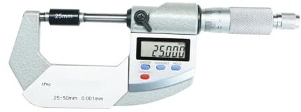 IP65 Digital Micrometer, 0.001 Mm Digital Caliper Vernier Gauge Micrometer 25-50 Mm Digital Outside Micrometer
