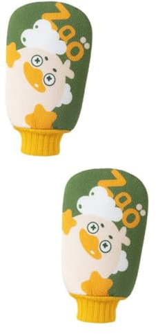 Angoily 2pcs Exfoliating Mitt Double-sided Bath Glove Loofah for Skin Scrubbing and Cleansing and Portable Shower Scrubber for Home Use