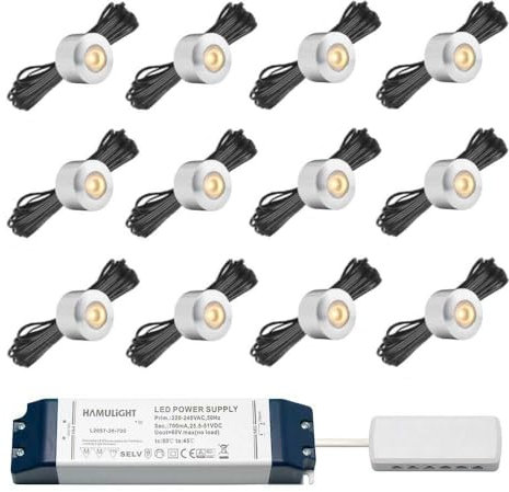 LED Aufbaustrahler Gomera bas | Aufbauleuchten - Deckenstrahler - Aufbauspots - Aufbaulampen - Downlight | 3W - Dimmbar - Flach - 230V - IP44 - Warmweiß | Set mit 12 Stück