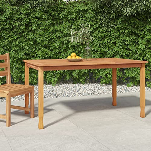 Rantry Mesa de Comedor de Jardín de Madera Maciza de Teca 150x90x75 cm - Para Exterior, Patio, Cocina, Terraza