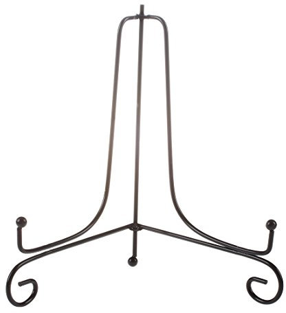 Eighosee 1 pcs Iron Easel Classic Display Stand Bowl Plate Photo Frame Book Artwor Black 4 inches 10.5cm