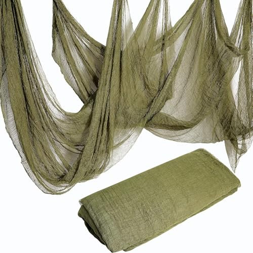 Tela Espeluznante para Halloween, 5 x 1,8 m, para Fiestas, Interiores y Exteriores, Puertas de Casas (Verde)