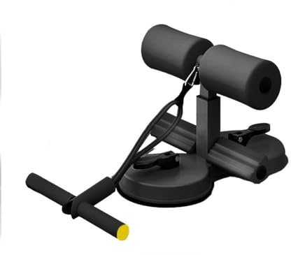 HFLWYWD Barre de redressement au sol, support de pieds pour redressements assis avec 2 ventouses élastiques et corde de traction, équipement d'entraînement des abdominaux, dispositif d'assistance pour