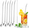 Pailles Cuillère,6 Pièces Pailles à Boire Cuillère en Métal Réutilisable Acier Inoxydable Cuillère à Cocktail avec Longue Brosse de Nettoyage pour Smoothies Laits Frappés Cocktail