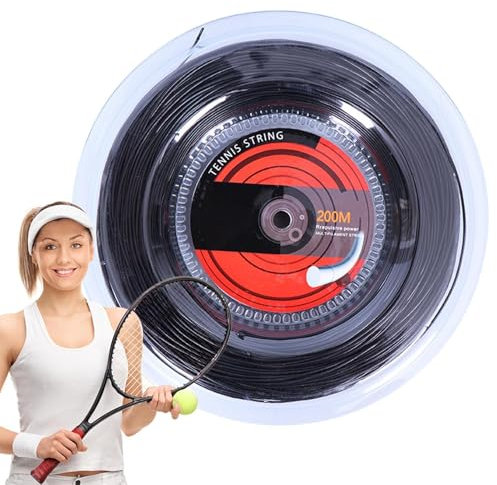 Cuerda de nailon para raqueta de tenis, cuerda elástica de 656 pies, cuerda elástica de 16 g / 1,35 mm para entusiastas del tenis, mejora la experiencia de golpeo, accesorios deportivos