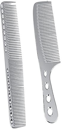 BELLIFFY 2piezas Peine De y Horquilla Profesional Peine Inoxidable Accesorio De Peluquería Organizador De