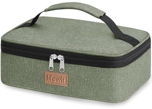 Lifewit Kühltasche Klein, Lunchbox, Lunchtasche, Faltbar Isoliertasche 4L | Faltbar, Tragbar Thermotasche, Leichte Lunchbag für Unterwegs, Arbeit, Reisen, Büro, Picknick, Dunkelgrün