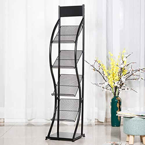 KHLMSRXJ Bodenstehender Prospektständer, Zeitschriften- und Zeitungshalter aus Metall für Produktausstellungen, Messen, Empfänge (Farbe: Weiß, Größe: L x B x H 33 x 32 x 142)