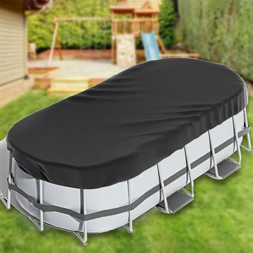 Walkervo Pool Abdeckplane Oval Schwimmbad Sicherheit Abdeckung Poolabdeckung FüR Stock Tank Pool Mit Kordelzug Whirlpool-Abdeckung Ideal Für Wasserdicht Und Staubdicht,13ft*7ft