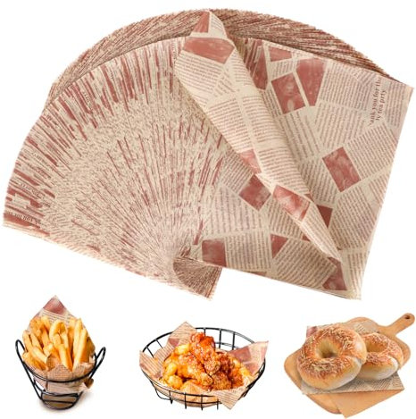 (200 unidades) Papel para envolver alimentos, 20 x 30 cm papel encerado para alimentos, papel antigrasa alimentos, resistente al aceite y al agua, para hamburguesas, sándwiches y cestas de comida.