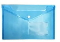 Porte Document Dossiers A5 en plastique Transparent coloré, sac de fichiers, sacs de maintien de documents, dossiers de stockage de papier Planchettes à Pince(Blue)