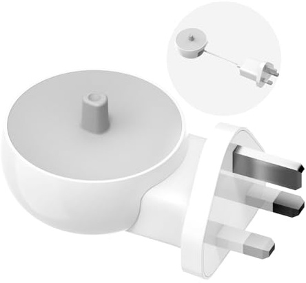 2-in-1 Wall Charger for Oral-B Braun Electric Toothbrush, Charger Base for Oral B Genius Pro Smart Vitality Kids io2 io3 io4 io5 io6 Serie, IPX5, White
