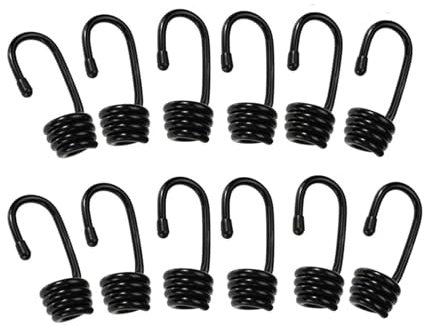 LIbgiubhy Lot de 12 crochets en acier revêtus à usage multiple pour tendeurs élastiques dans l'agriculture automobile extérieure