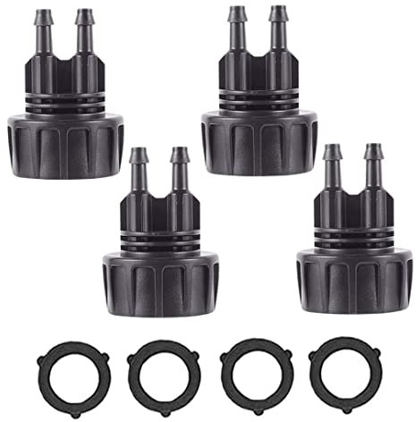 Veesper Adaptador de Tubo de riego de riego por Goteo de 4 Piezas de 1/4 Pulgadas Adaptador de Tubo de riego de Goteo para un Adaptador de Grifo de jardín de 3/4 Pulgadas