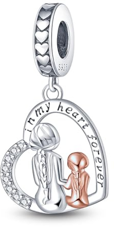 Aurevella 925 Sterling Silber 5A Zirkonia Charm Anhänger für Armband Kompatibel mit Europäischen Armbändern und Halskette für Frauen