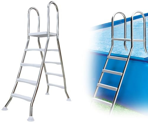 AIBOTY 304 Scaletta per Piscina in Acciaio Inox Gradini Antiscivolo per Piscina Fuori Terra, Scala per Piscina Fuori Terra a Due Lati, Scala per Piscina Fuori Terra, Carico 250kg
