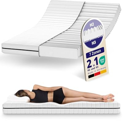 Mister Sandman Ergonomische 7-Zonen Kaltschaummatratze 140x200 cm – Wendematratze mit Zwei Härtegraden (H2/H3) – Bezug abnehmbar & waschbar – Rollmatratze – Made in Germany (Höhe: 18cm)
