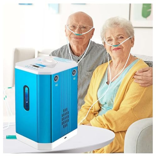 FXNFXLA Dispositivo De Terapia De Inhalación De Hidrógeno, Generador De Agua Hidrogenada De 225/450 Ml/Min, Máquina De Inhalación De Hidrógeno H₂ Blue 225ml/min