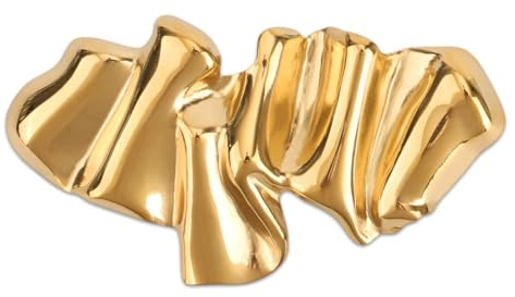 Spilla Dorata per Donne, Spilla Pieghettata Statement Regalo Moda Spillas da Bavero Gioiello Semplice per Cappotto Cappello Sciarpa Decorazione