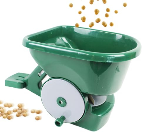 laxreheye Épandeur de pelouse - Semence ergonomique à manivelle - Épandeur manuel d'engrais - Pour sel, brume, compost, calcaire, jardin, cour, , , plantation