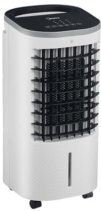 Midea AC100-25BR Luftkuehler, 5-in-1, 5L Tank, 70 Grad Oszillation, Weiß | 181m3/h, Befeuchtung, Luftreinigung, 70 Grad Oszillation, Ohne Abluftschlauch, Leise, fuer Schlafzimmer & Buero