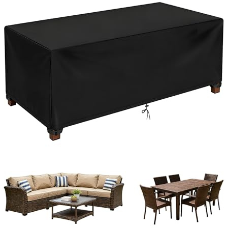 Gartenmöbel Abdeckung Wasserdichte Outdoor Wetterfest Schutzhülle Gartentisch 420D Oxford Gewebe Abdeckplane für Gartenmöbel Winterfest Rechteckig Tischabdeckung-Black||60x60x60cm(LxWxH)