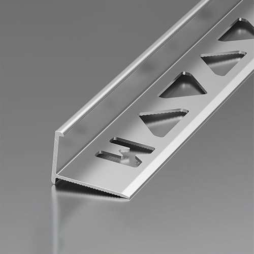 Coayuou Profile Aluminium Carrelage 125cm* 2 Pièces Baguette Sol Profile Angle Parfaite pour Les Espaces Modernes Et Durables, Facile À Installer pour Vos Revêtements De Sol(Silver,10.2mm)