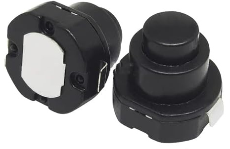 10 pezzi 1010X piccolo interruttore circolare for torcia elettrica, pulsante di alimentazione, interruttore a pulsante autobloccante KAN-10A, interruttore a pulsante ON-OFF