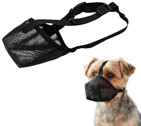 Maulkorb für Hunde, Weicher Netzmaulkorb für Kleine, Mittelgroße und Große Hunde, Verstellbare Welpenmaulkörbe, Atmungsaktiver Hundemaulkorb mit Verstellbarem Riemen, Weicher Gegen Beißen Bellen Kauen