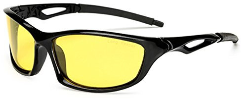Long Keeper Occhiali da Guida Visione Notturna Occhiali da moto da Uomo Donna Lenti Gialli Protezione UV per Moto Corsa Pesca Guida