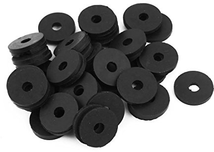 sourcing map 50 Stück Gummi Unterlegscheiben 18mm AD 5mm ID 2mm Dicke | für Wasserschlauch Wasserhahn