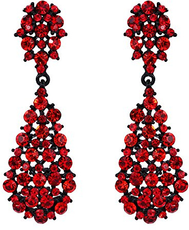 EVER FAITH Damen Ohrringe Voll Kristall Art Deco Vintage Stil Ohrhänger für Hochzeit Party