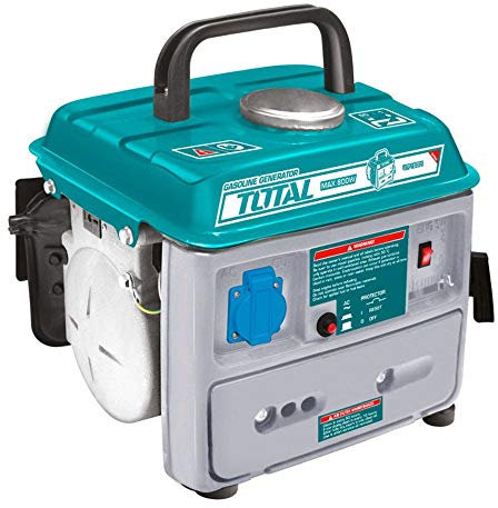 TOTAL - Generatore di corrente portatile da 0,8 kW con motore 2 tempi e raffreddamento da aria