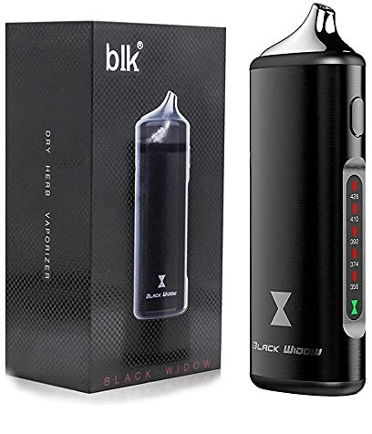 Black Widow Dry Herb Vaporizer 2021 Updated Edition by Jurassic, 2200mAh Battery, 2-in-1 Concentrate and Dry Herb Vape, Ceramic Chamber, 5 Temperature Settings, Stainless Steel Magnetised Mouthpiece
