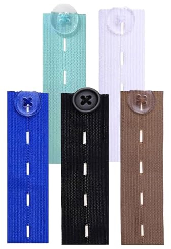 AORHOFJ 5 Pièces Réglable Elargisseur Pantalon Grossesse, Rallonge Bouton Pantalon, Extenseur de Taille Rallonge Ceinture Elastiques Waist Bouton Jeans Pantalons Jupes,elargisseur Pantalon Grossesse