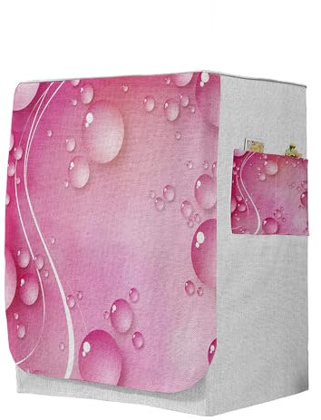 Highdi 3D Housse de Protection pour Machine à Laver, Chargement Frontal Housse à La Poussière avec Ouverture Frontale (Capacité S 6~7,5kg,Goutte d'eau H)
