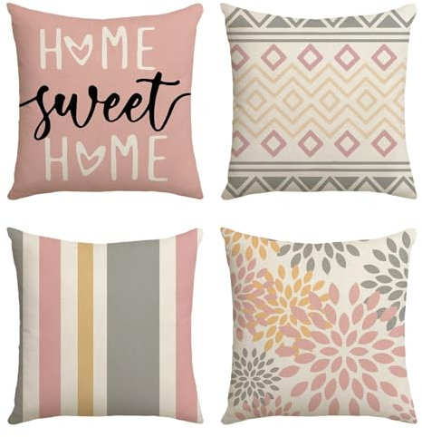 Fundas De Almohada Para Sofá De 4 Piezas, Fundas De Almohada Decorativas Estampadas, Fundas De Almohada Decorativas Para Interiores De Verano, Fundas De Cojines Para Exteriores