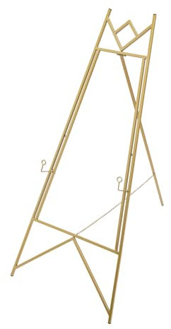 Golden Metall Staffelei, Staffelei Hochzeit,Stand für Aufsteller Sitzplan Hochzeit Künstler Poster, Stativ Staffelei Hochzeit, Easel Leinwand Ständer (Gold, Vier Löcher)