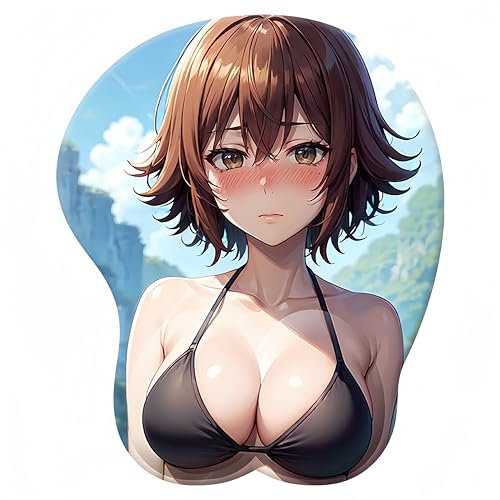 Odrys Grand Blue Dreaming Mauspad, 3D-Anime-Mädchen mit großer Brust, Gaming-Mauspad mit Gel-Handgelenksauflage, ergonomisches Mauspad mit Rutschfester PU-Unterseite.（Chisa Kotegawa） (A01)
