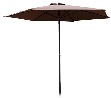Petit parasol de jardin de 2,1 m avec 6 baleines, parasol pour balcon, terrasse, cour, protection UV et résistant au vent