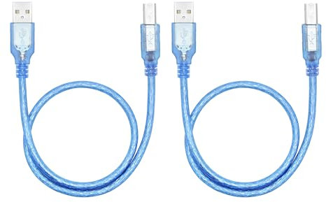 Cable de impresora USB 2.0 de alta velocidad USB 2.0 A macho a B macho, impresora, fotocopiadora, escáner, para HP, Epson, Canon, Dell, Brother, Samsung, DAC y más (2 unidades)