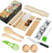 Kit complet de fabrication de sushis professionnel de 22 pièces avec rouleau à sushi, moule à onigiri, tapis à sushi en bambou, palette de riz, couteau à sushi, plats à sauce, guide et plus encore –