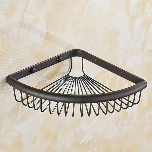 OLSKFUH Corner Shower Shelf,Shower Wall Caddy,Bathroom Shelf,Sets Non Rack Organizer Kitchen Corner Shelves Unit Wall Mounted Organiser, Triangle Basket, Black,Black
