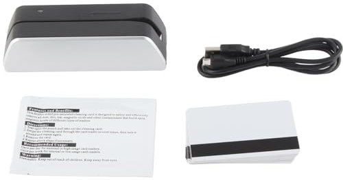 Lector de Rayas magnéticas XTEVU, Lector de Tarjetas de 3 Pistas, Interfaz USB, batería incorporada para identificación, crédito, Tarjetas de débito