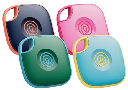 Life360 Tile - Bluetooth Tracker, Keys Finder and Item Locator for Keys, Bags and More. Phone Finder. Both iOS and Android Compatible. 4-Pack (Colors)