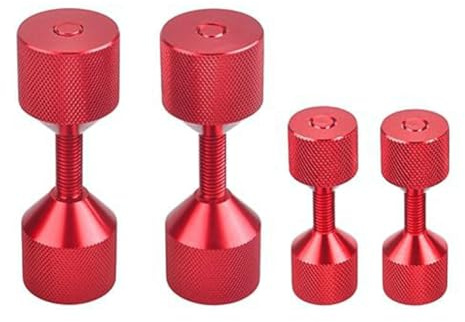 Mcclellanty 4 Pcs Aluminium Flange Two Hole Pins 1-1/8 Inch Two Hole Alignment Pins & 1-5/8 Inch Detachable Flange Red